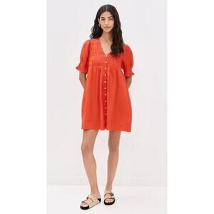 SEA NEW YORK Zora Chili Button Down Mini Dress Size M NWT